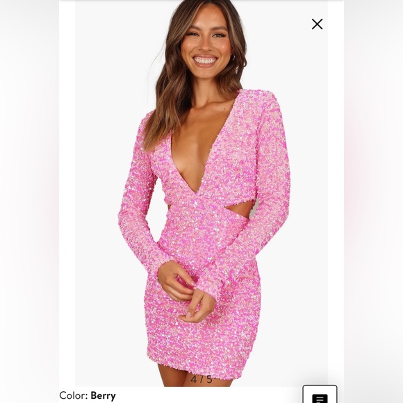 Petal & Pup Pink Sequin Mini Dress NWT - Picture 3 of 5